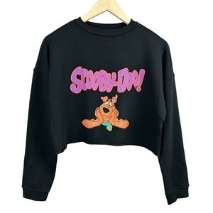 Subdued Black Scooby-Doo Cropped Oversized Sweatshirt Size Small